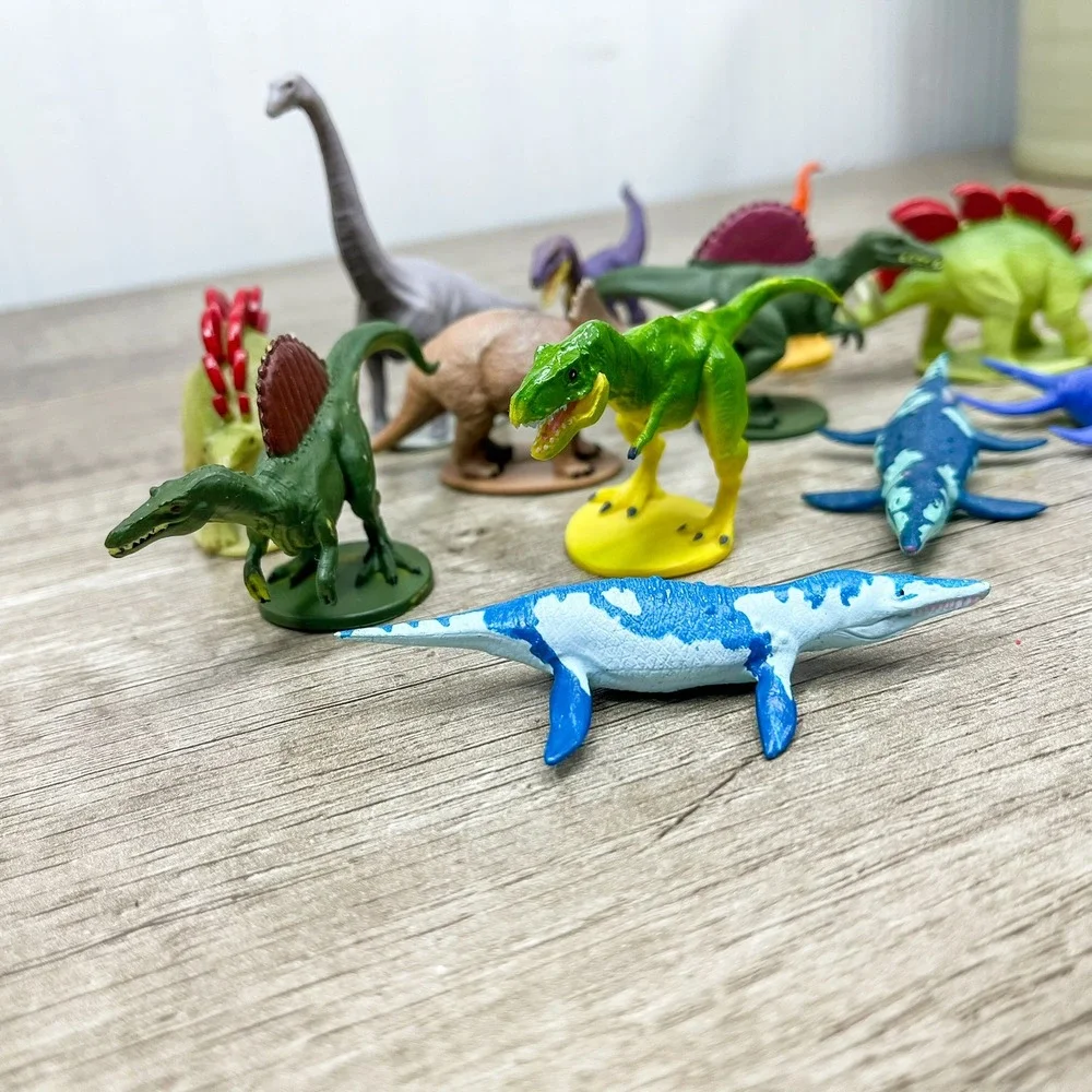 Phidal Dinosaur Figurine Lot of 12 T-Rex Stegosaurus Brachiosaurus Toy Figures